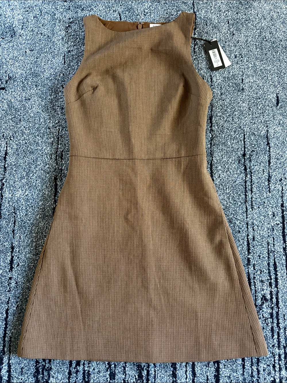 Babaton Tan Sleeveless A-Line Dress